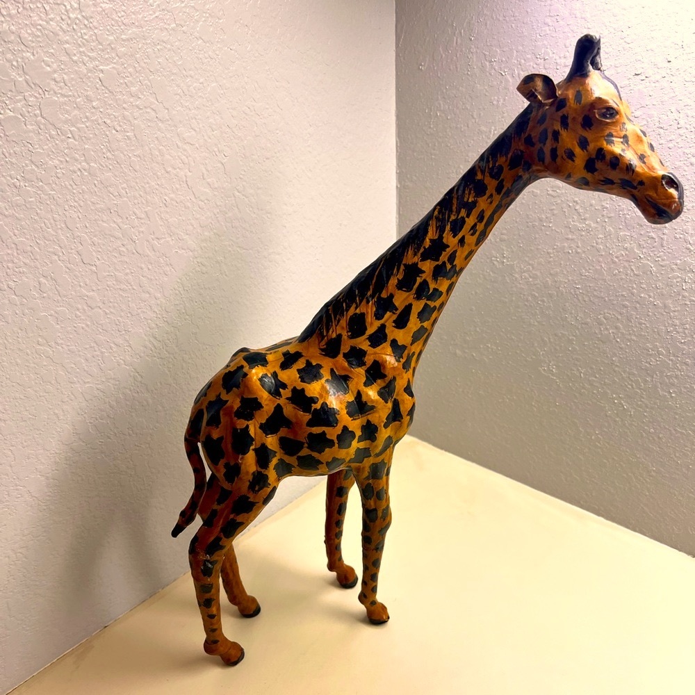 Leather Giraffe Statue
